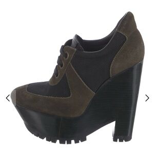 Burberry Suede Colorblock Platform Shoes